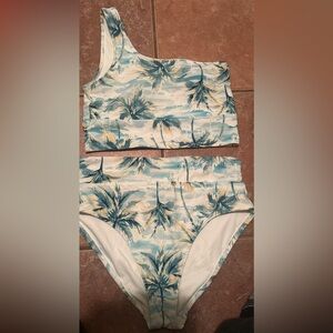 Old Navy Palm Print Bikini Set - Blue and Green
